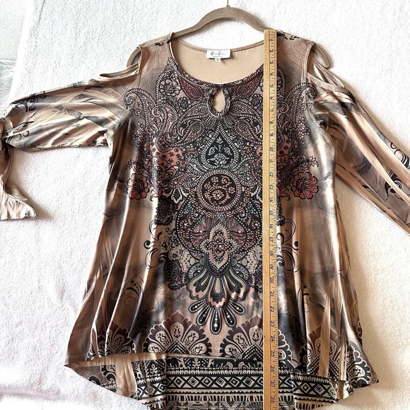 Cover Charge L Large Y2K Embellished Rhinestone 90s 00s ‎ Western Tunic Top - Picture 8 of 11